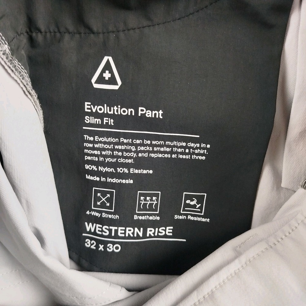 Western Rise Evolution Pants Mens 32x329 Gray Nylon Stretch Travel Slim Outdoor - Picture 4 of 13